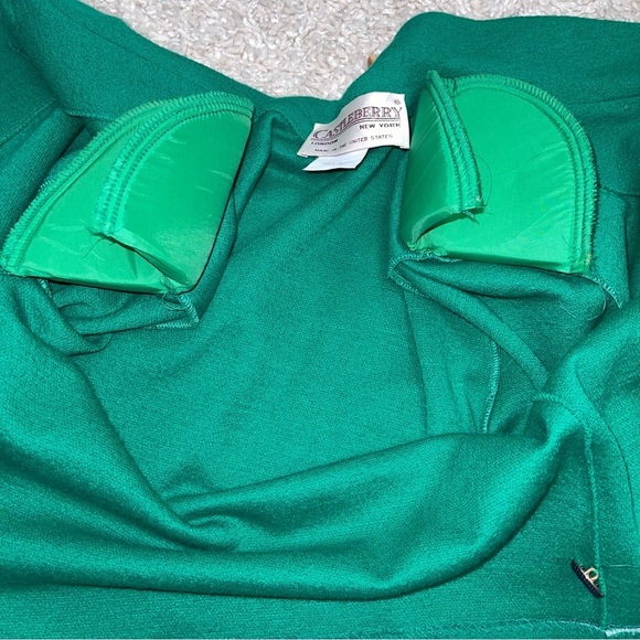Castleberry Blazer Jacket Women's Size 8 US Emerald Green Navy Wool Vintage - Picture 10 of 11
